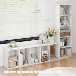 HOMLUX - 5-Tier 52" Engineered Wood Bookcase, Storage Bookshelf for Study Office - White