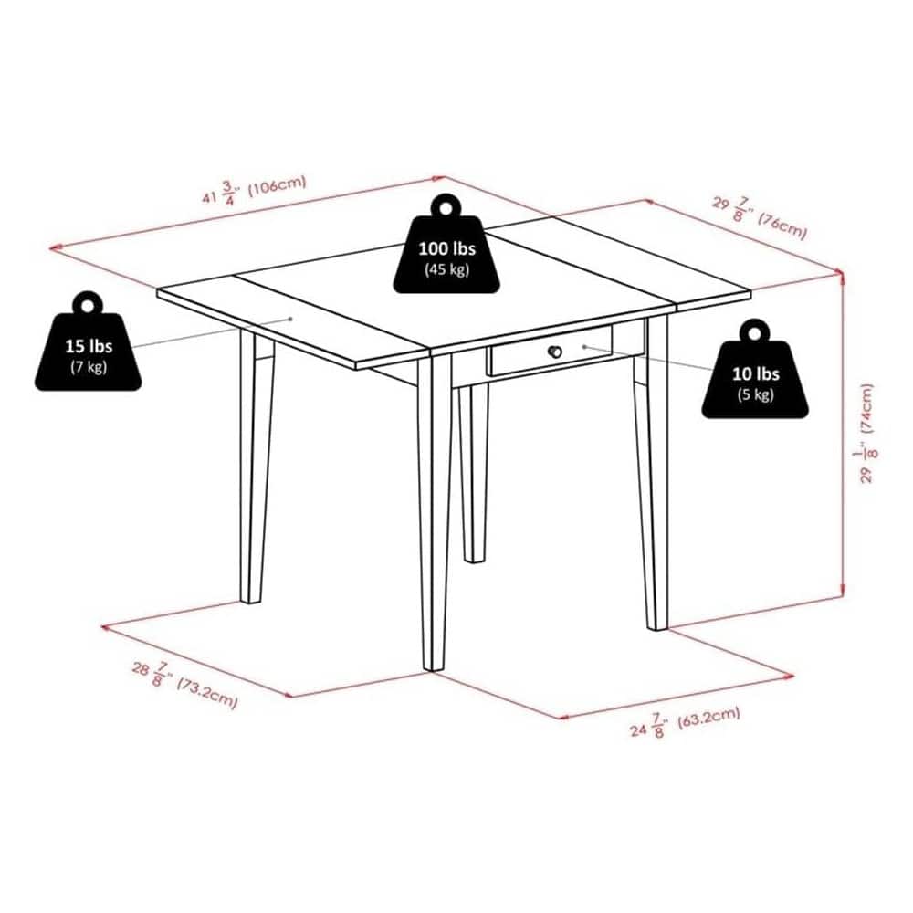 FurniFact - Drop Leaf Table Set - Walnut