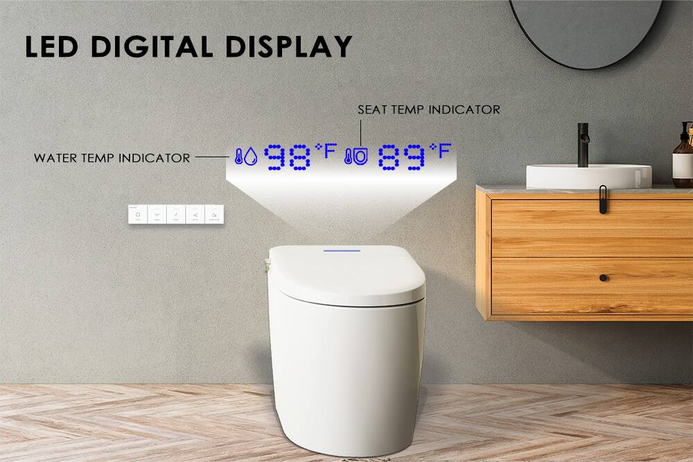 LED DIGITAL DISPLAY, WATER TEMP INDICATOR, SEAT TEMP INDICATOR, 80 98 *F, 89 *F