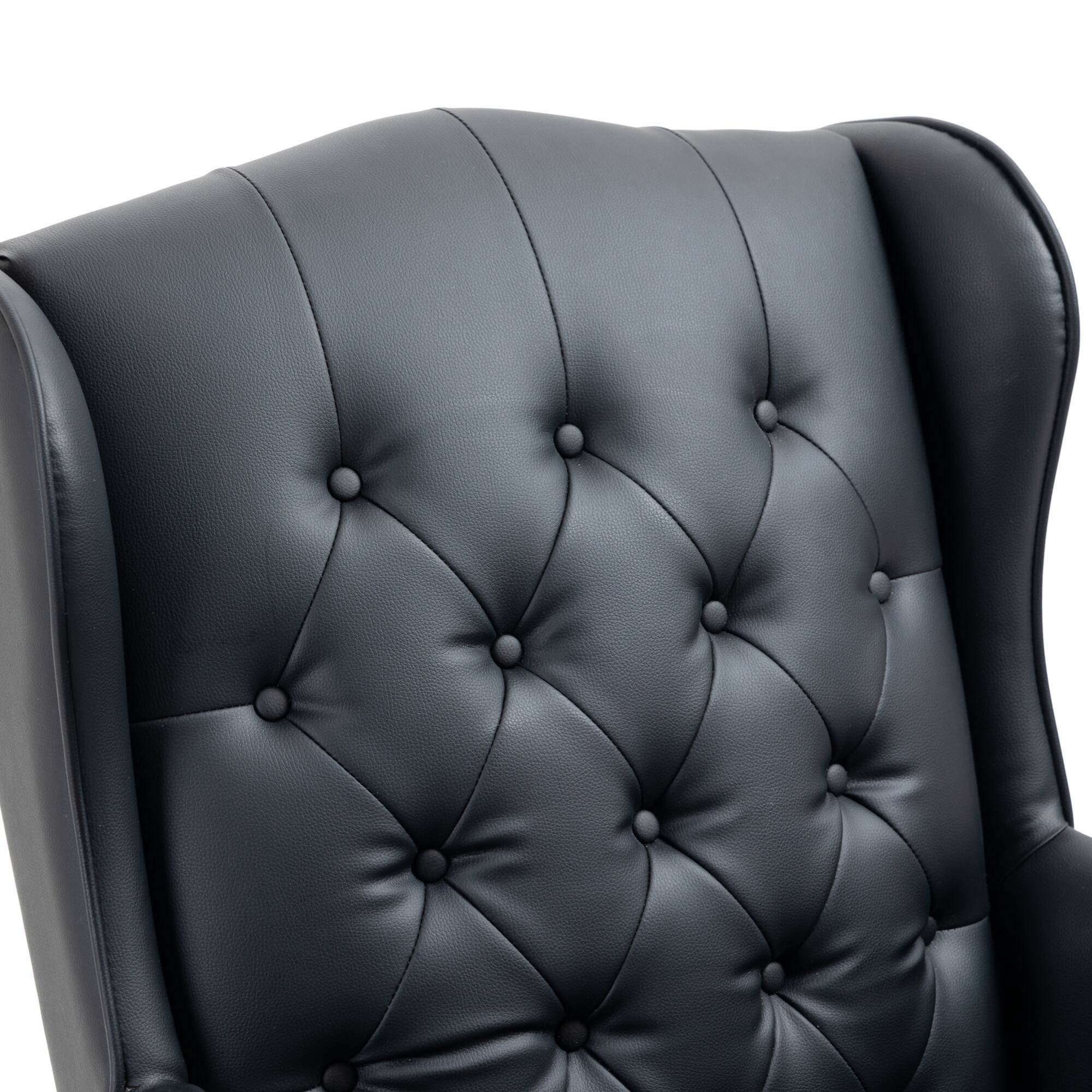 Alt View 5. GOODSILO - Premium High-Back Executive Office Chair with Ergonomic Support and Smooth-Rolling Casters Leather Design - Black PU.