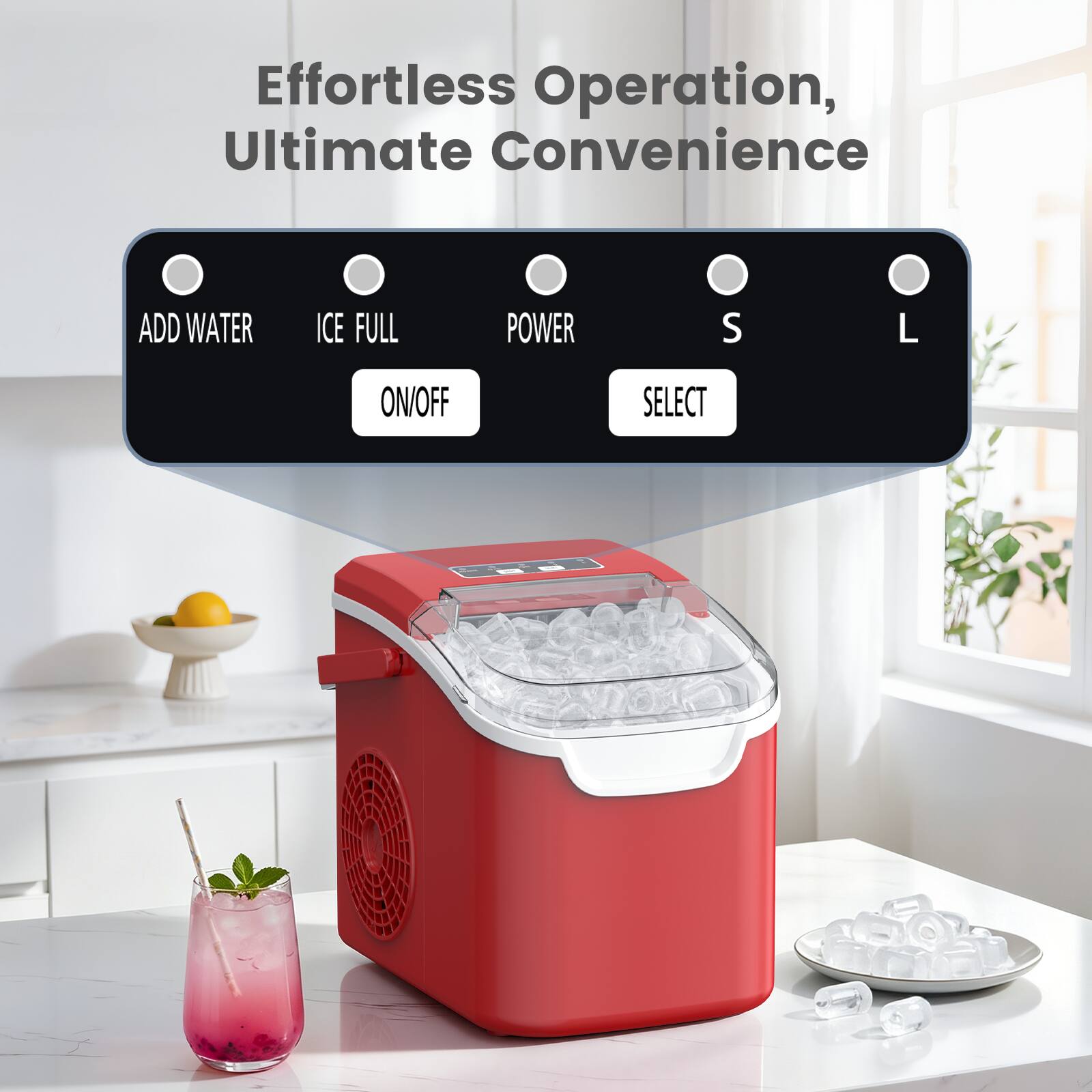 Effortless Operation, Ultimate Convenience

ADD WATER
ICE FULL
POWER
S
L
ON/OFF
SELECT