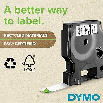 A better way to label.  
RECYCLED MATERIALS  
FSC® CERTIFIED  
1/2inx23ft  
45013  
BLACK  
WHITE  
7m X 7 12mmx7  
50720530  
FSC  
DIMO  
DYMO