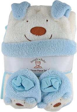 Regent - Snugly Baby 3 Piece Gift Set with Blanket, Hat & Booties - Blue - Multi