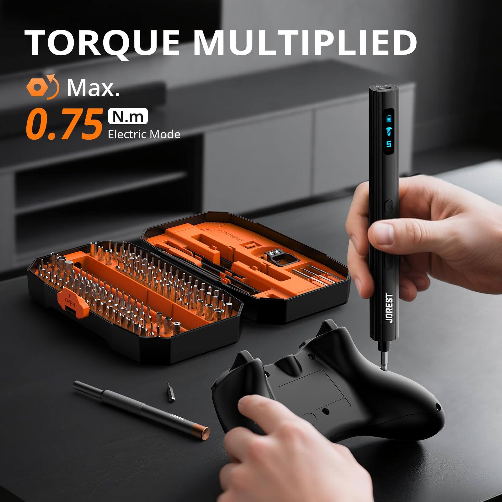 TORQUE MULTIPLIED

Max. 0.75 N.m  
Electric Mode