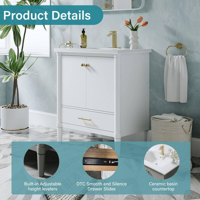 Product Details

1. Built-in Adjustable height levelers
2. DTC Smooth and Silence Drawer Slides
3. Ceramic basin countertop