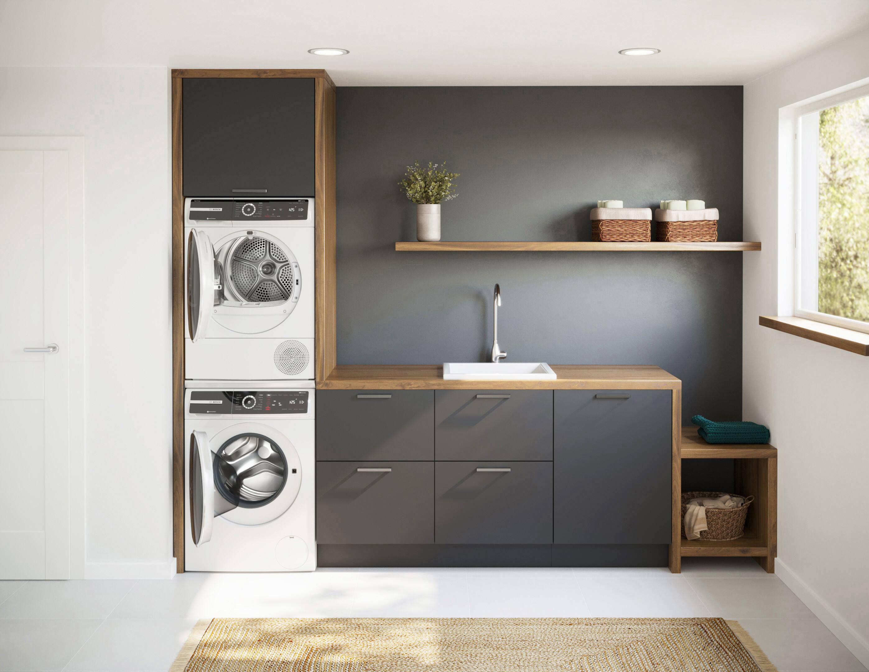 Alt View 11. Bosch - 500 Series 2.4 Cu. Ft. High-Efficiency Stackable Smart Front Load Washer with 4D Wash System - White.