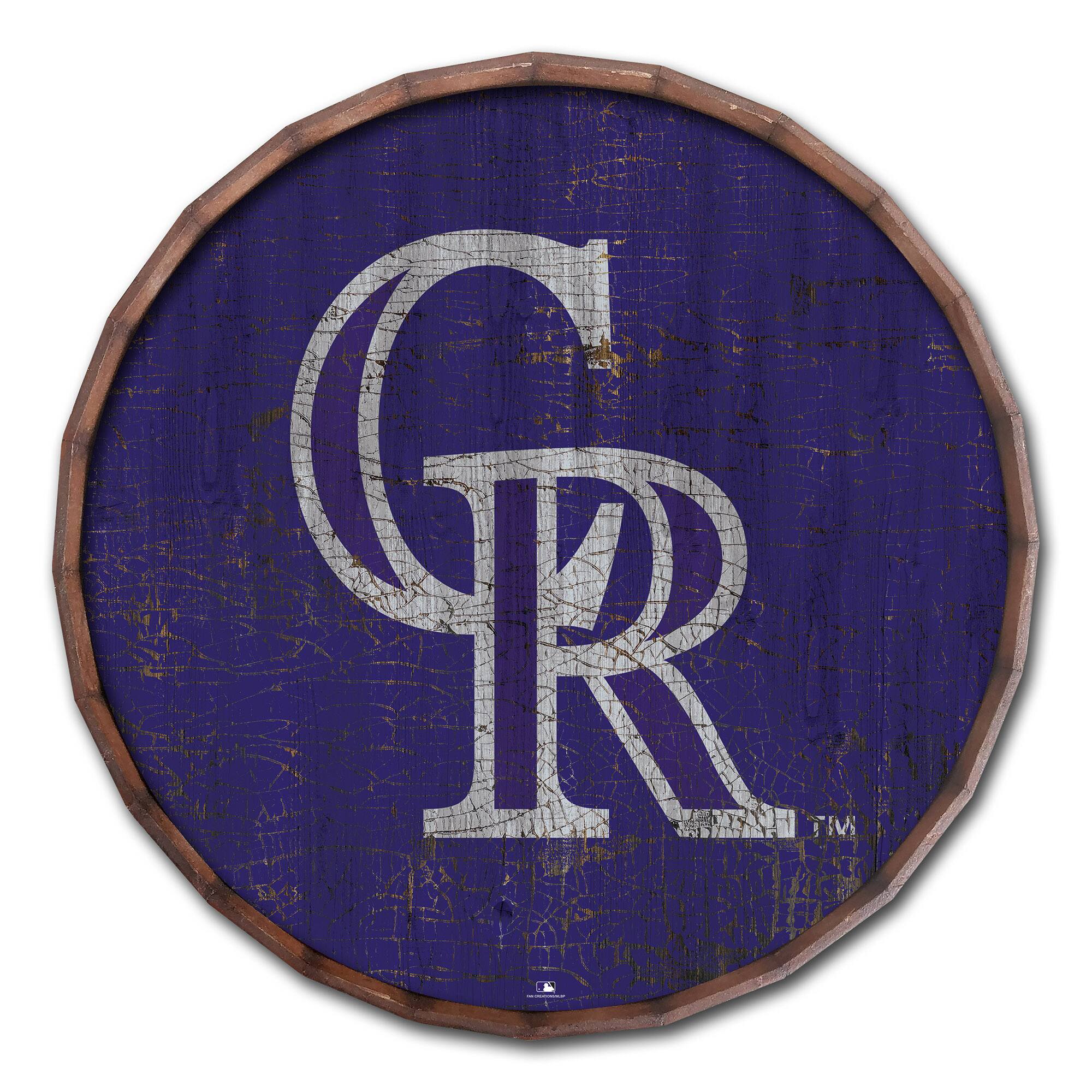 Colorado Rockies 24" Cracked Color Barrel Top Sign