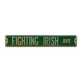 Authentic Street Signs - Notre Dame Fighting Irish 6" x 36" College Ave Street Sign - Green