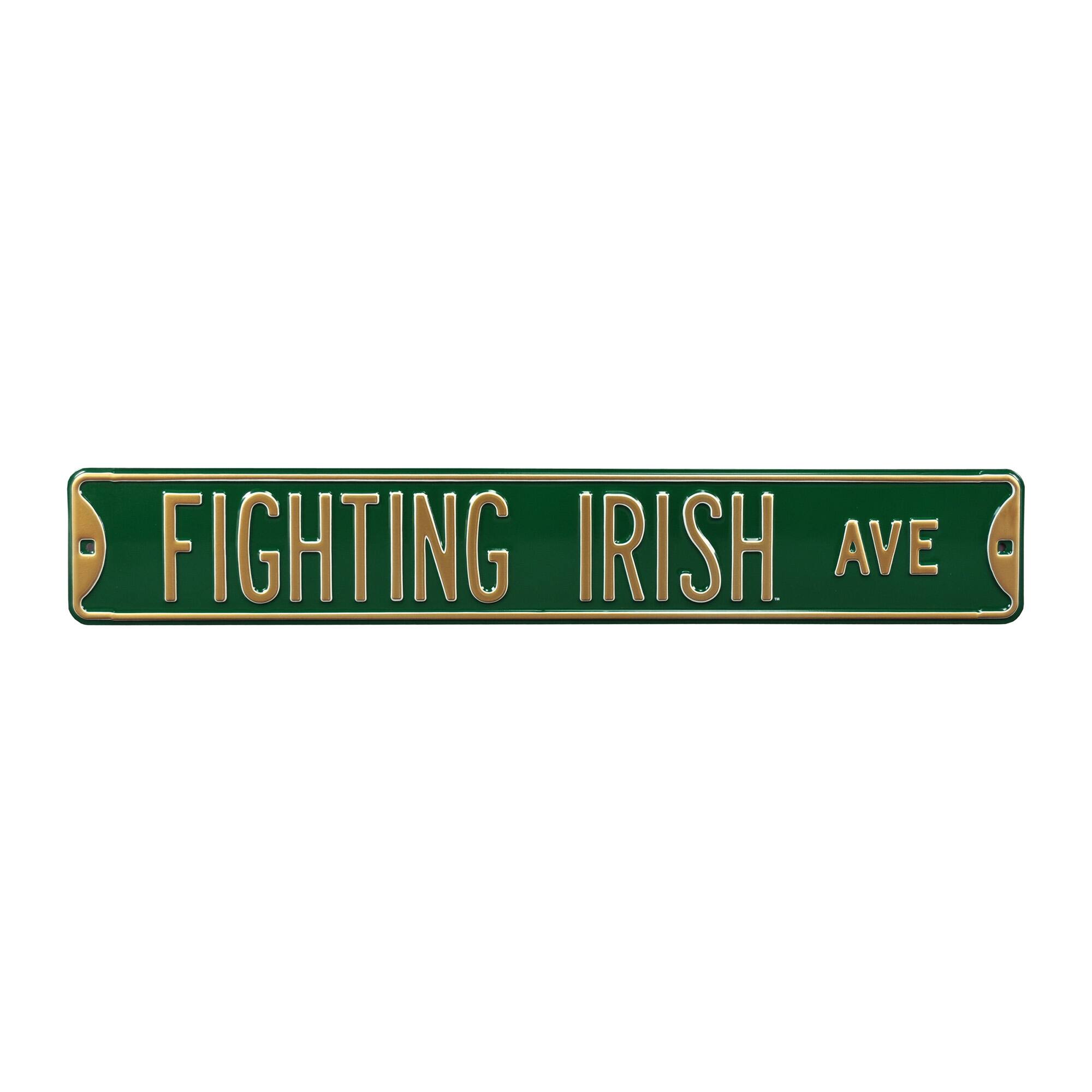 Green Notre Dame Fighting Irish 6" x 36" College Ave Street Sign