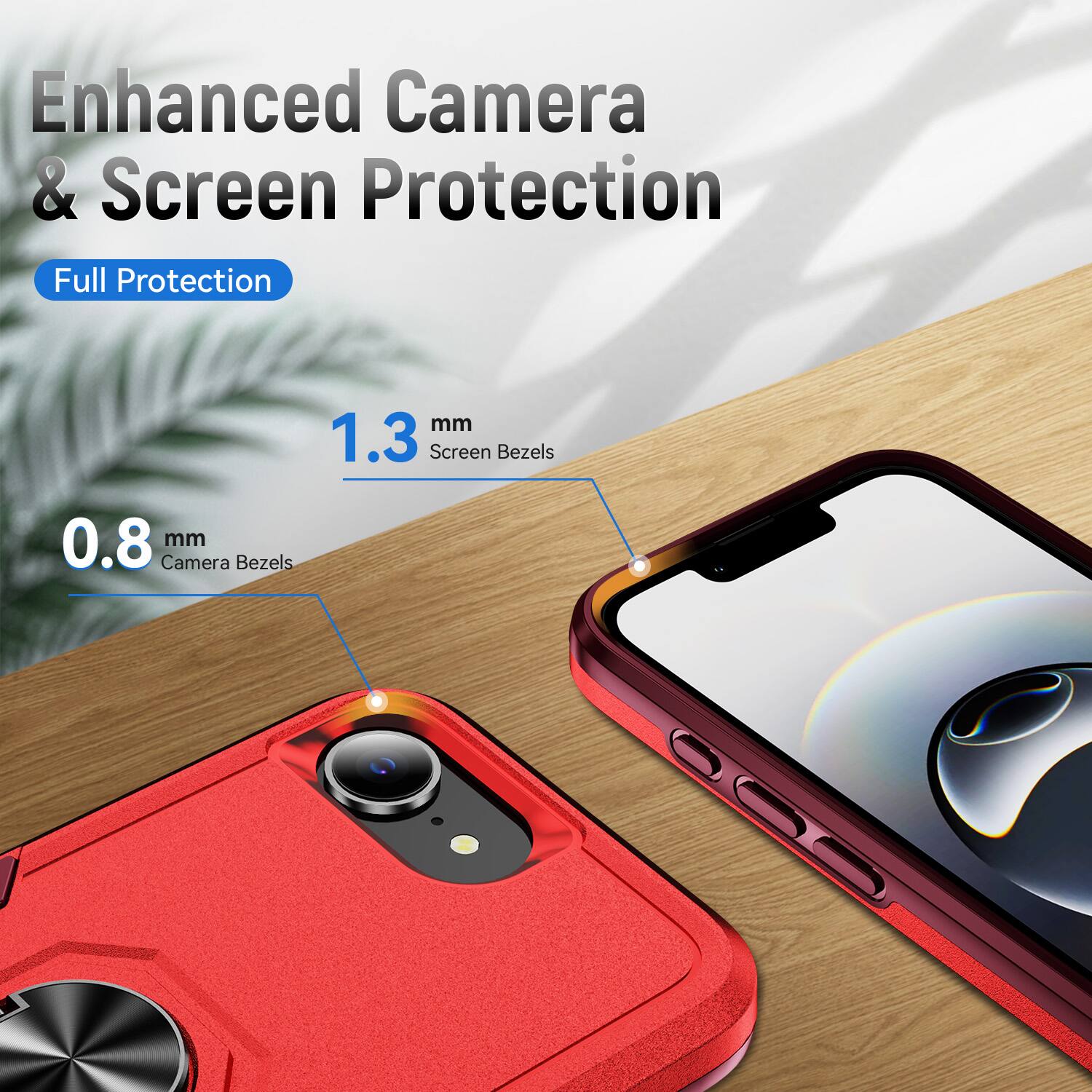 Enhanced Camera & Screen Protection  
Full Protection  
1.3 mm Screen Bezels  
0.8 mm Camera Bezels