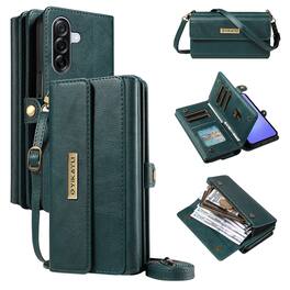 Dteck - Wallet Case for Samsung Galaxy A16 5G, Shockproof PU Leather Flip RFID Blocking Card Slots with Shoulder Strap - Green