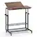 Left. Costway - Costway Mobile Stand up Desk with Tilting Tabletop Storage Shelves Wheels for Living Room Brown - Rustic Brown & Black.