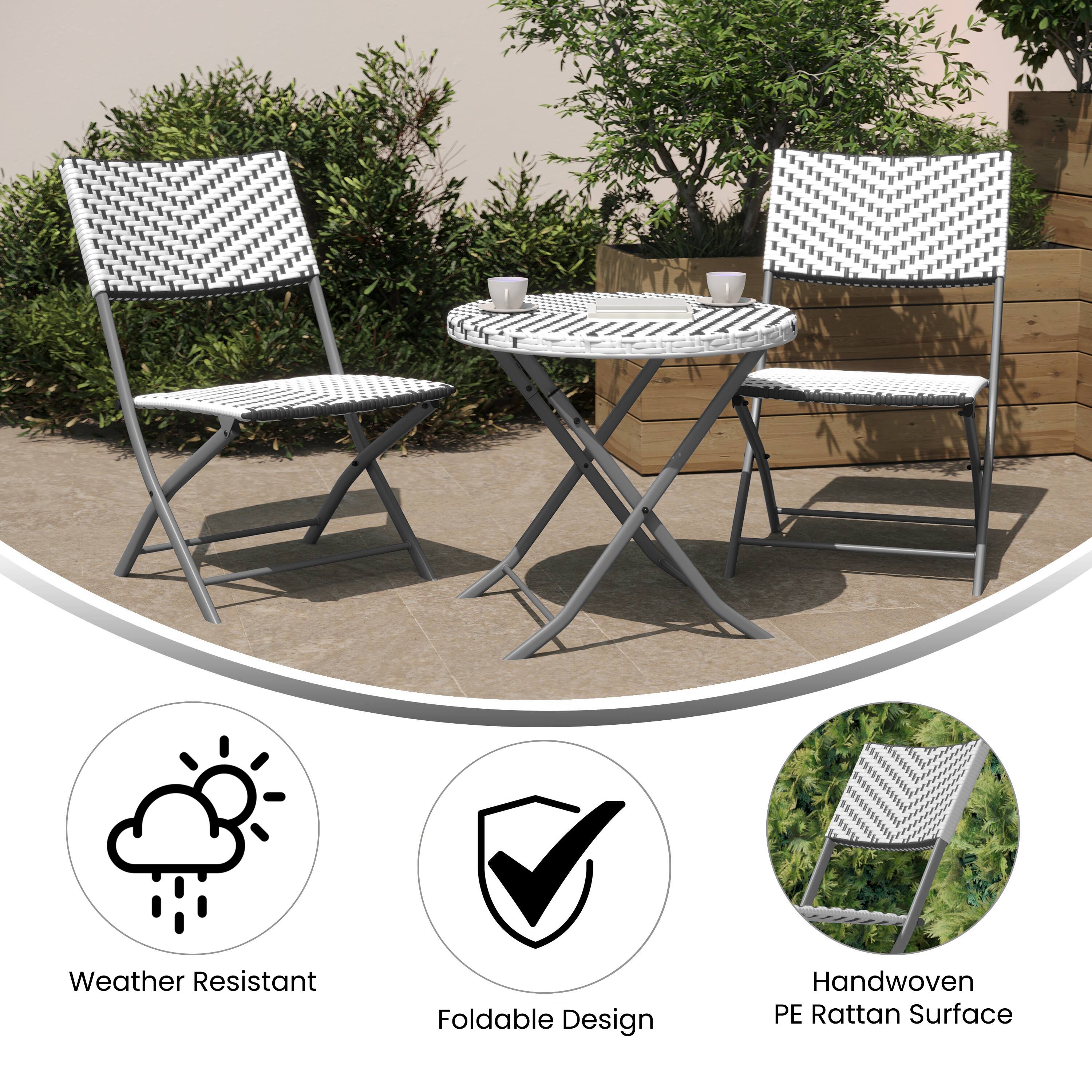 Weather Resistant Foldable Design Handwoven PE Rattan Surface