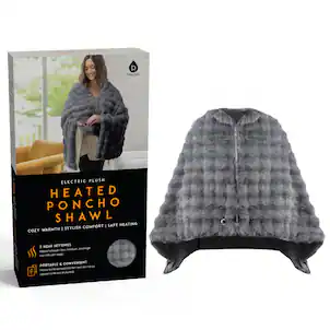 Pursonic - Electric Plush Heated Poncho Shawl
