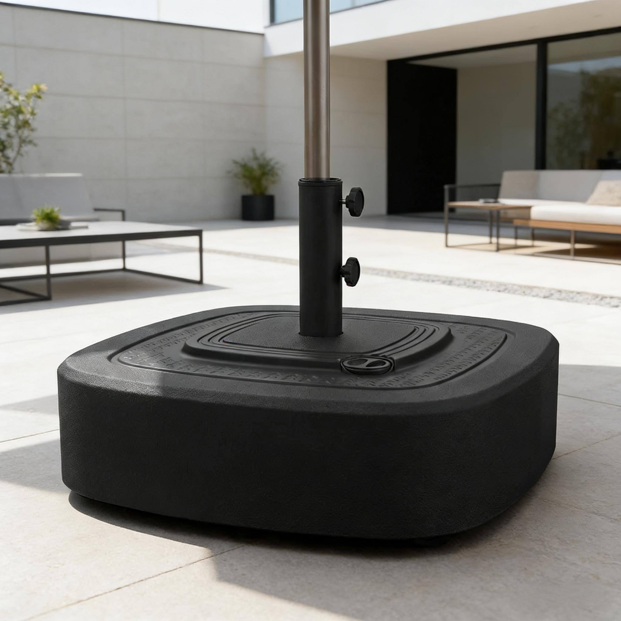 Angle. Anysun - Anysun Chic Design Square Movable Backyard Umbrella Base, Assembly Required - Black.