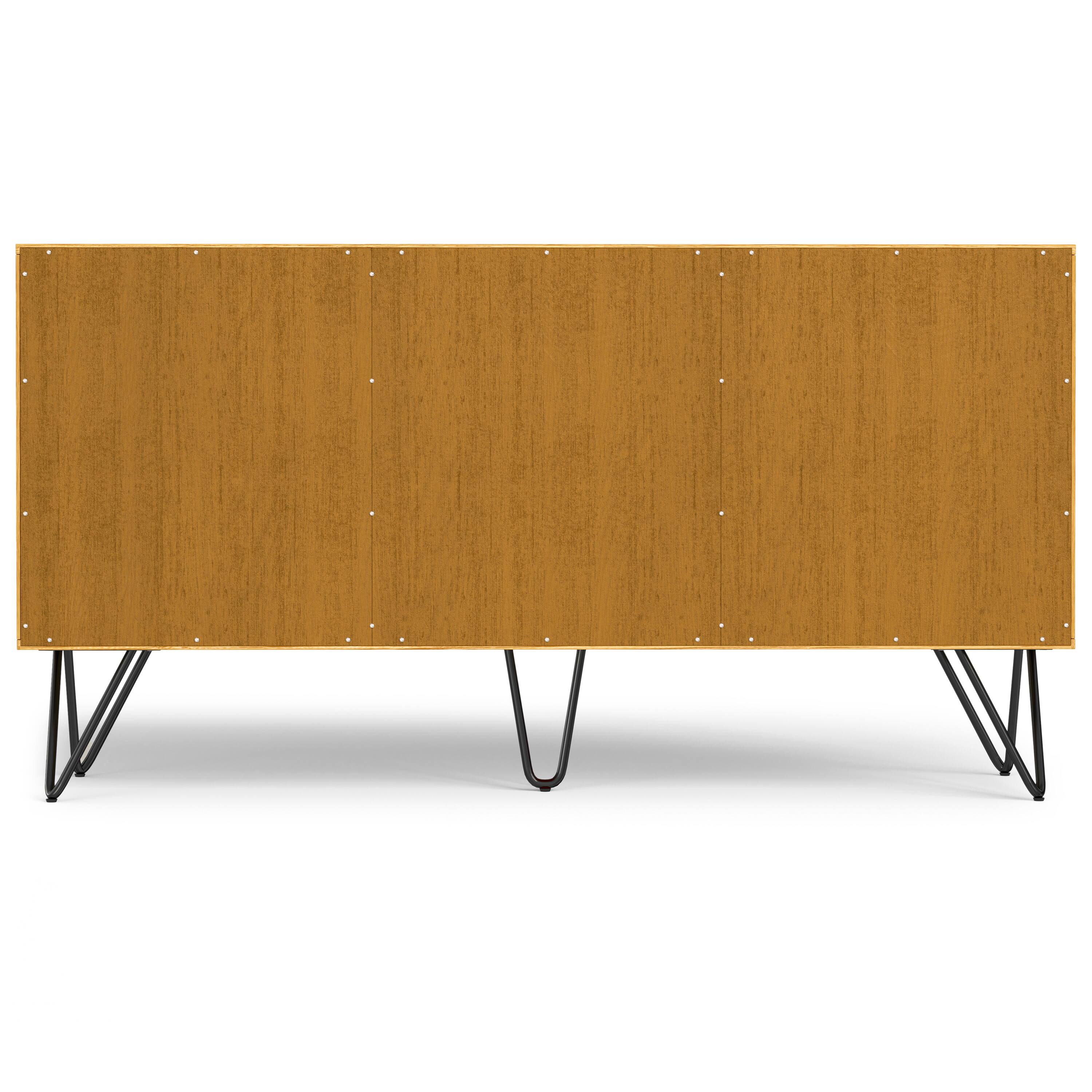 Alt View 1. Simpli Home - Hunter 3 Door Sideboard Buffet in Oak Veneer - Oak Veneer.
