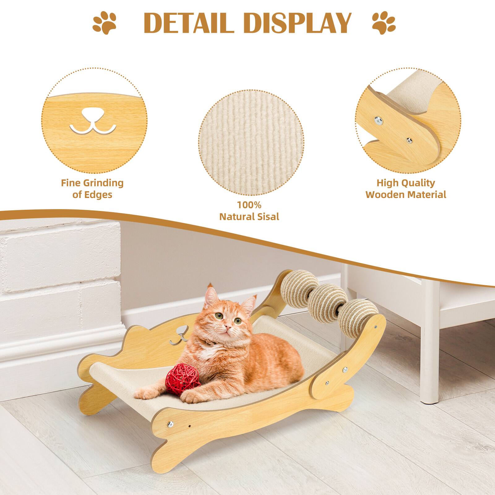 DETAIL DISPLAY  
- Fine Grinding of Edges  
- 100% Natural Sisal  
- High Quality Wooden Material