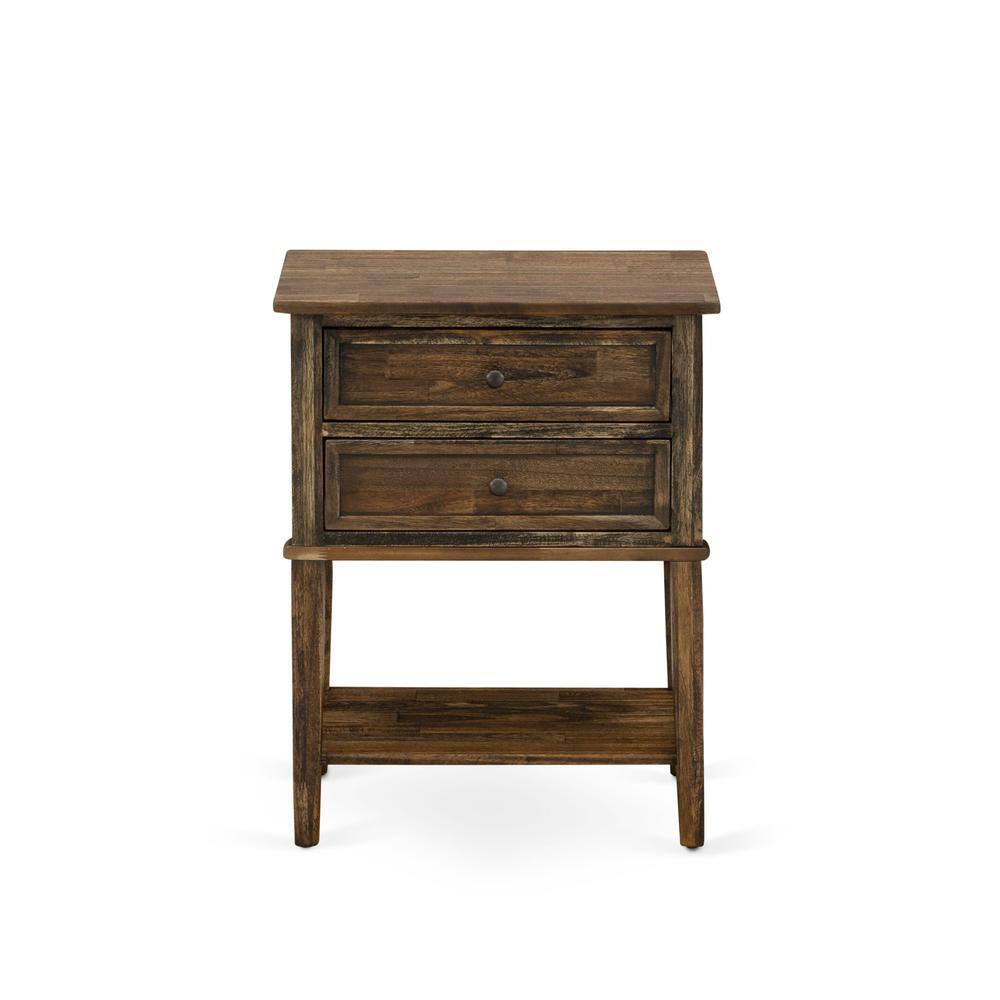 Left. East West Furniture - GB25Q-1VL07 2-Piece Granbury Bed Set with Queen Bed and Distressed Jacobean Night Stand - Dark Brown Faux Leather and - Black Textured.