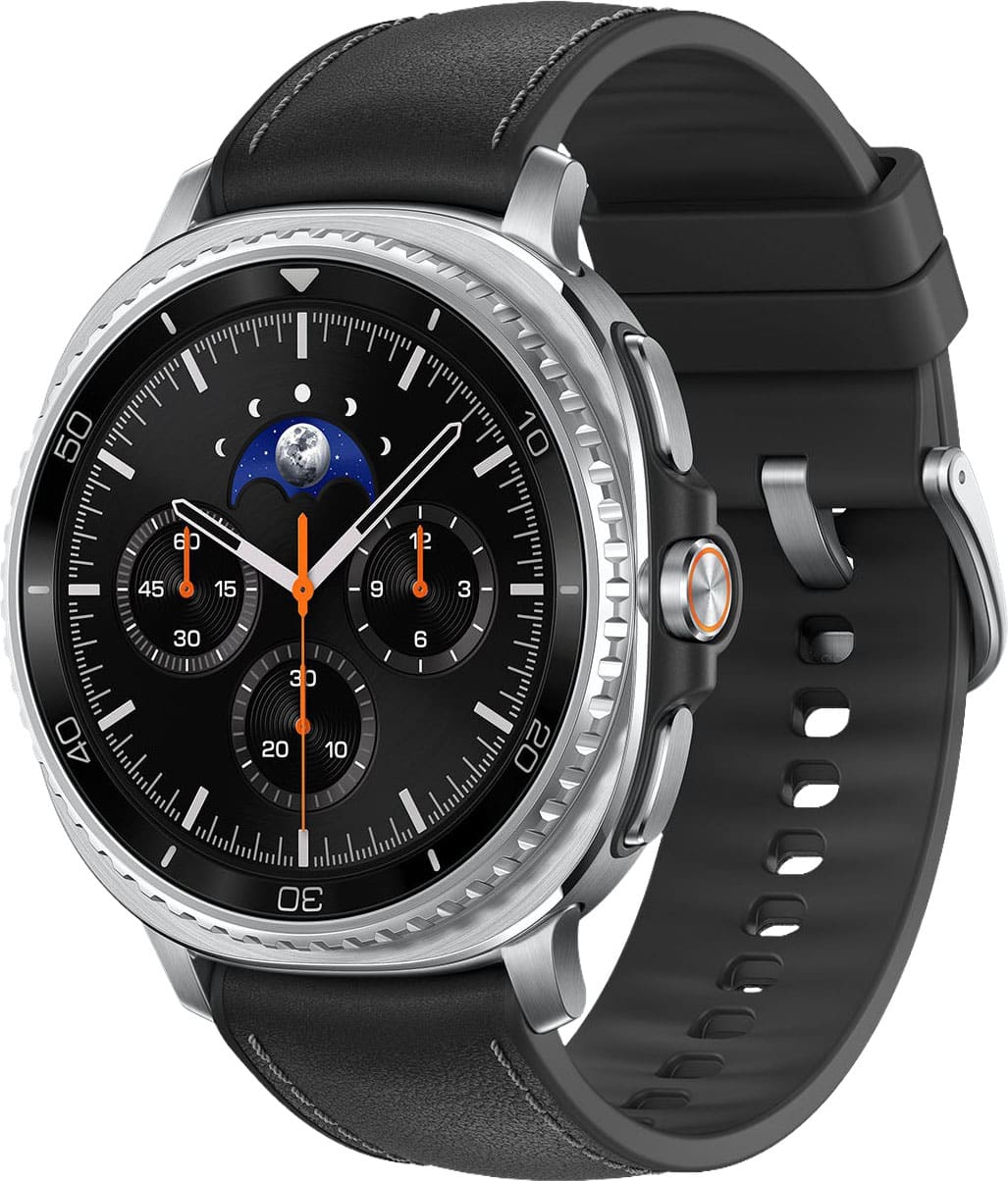 Front. Samsung - Galaxy Watch8 Classic Stainless Steel Smartwatch 46mm BT - Black.