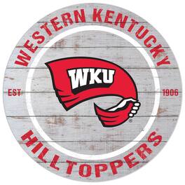 Jardine - Western Kentucky Hilltoppers 20'' x 20'' Indoor/Outdoor Weathered Circle Sign - White