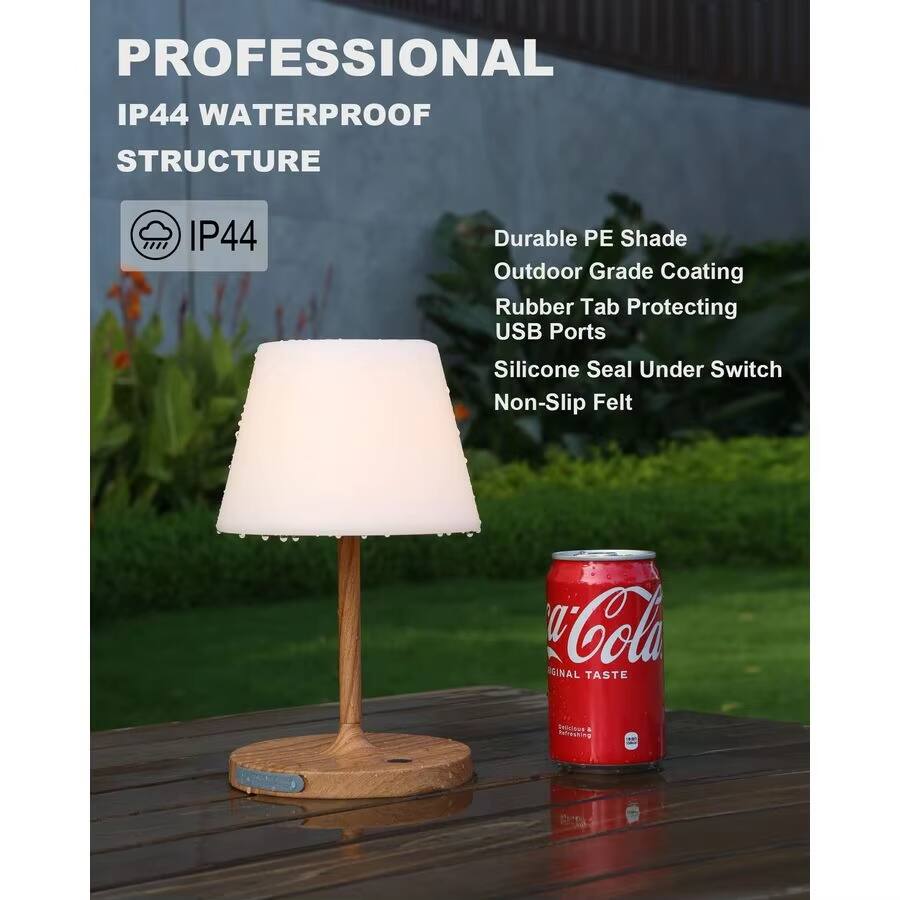 PROFESSIONAL  
IP44 WATERPROOF STRUCTURE

IP44

- Durable PE Shade
- Outdoor Grade Coating
- Rubber Tab Protecting USB Ports
- Silicone Seal Under Switch
- Non-Slip Felt

Cola ORIGINAL TASTE