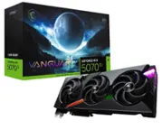 The text on the image reads: "MSI VANGUARD 5070Ti GEFORCE RTX 5070Ti GDDR7 16GB GEFORCE RTX 5070Ti VANGUARD 5070Ti REPLEX I STUDIO RAT TRACING I DESS 4 I A."