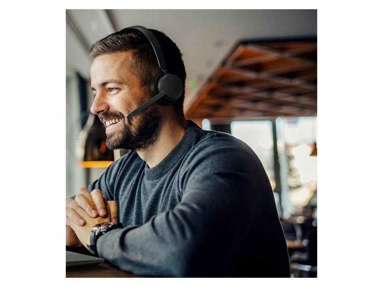 Alt View 2. Lenovo - Lenovo Wireless Stereo Headset - Bluetooth, Noise Canceling, Over-the-head, Black - Black.