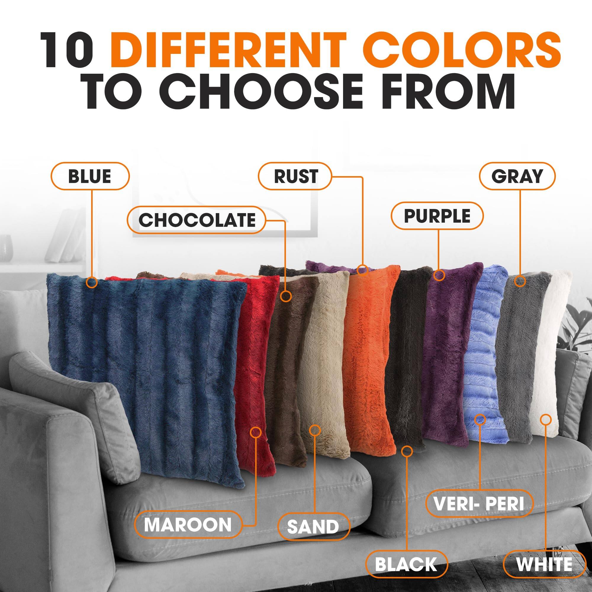 10 DIFFERENT COLORS TO CHOOSE FROM

- BLUE
- RUST
- GRAY
- CHOCOLATE
- PURPLE
- MAROON
- SAND
- VERI-PERI
- BLACK
- WHITE