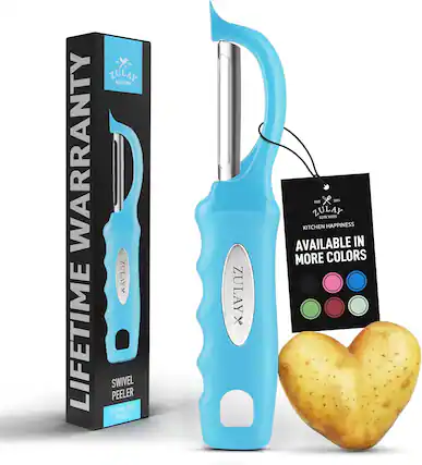 Warranty: Lifetime
Product: Zulay Swivel Peeler Stainless Steel
Brand: Zulay Kitchen
Tagline: Kitchen Happiness
Available in more colors