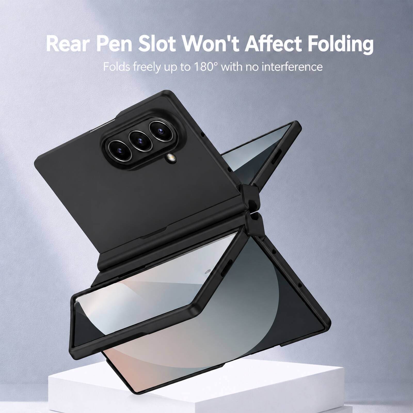Rear Pen Slot Won't Affect Folding  
Folds freely up to 180° with no interference