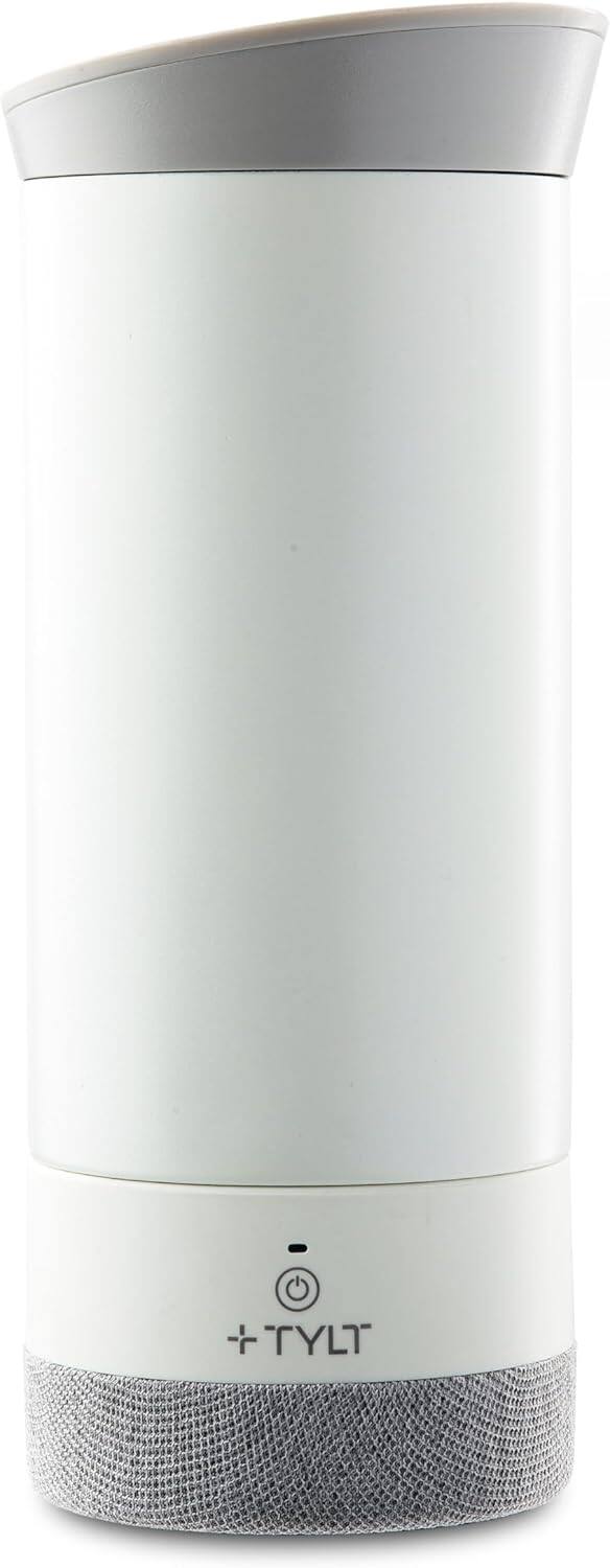Angle. TYLT - Tylt Drink Speaker Mug Hydration Mug + Bluetooth Speaker Cream - cream.