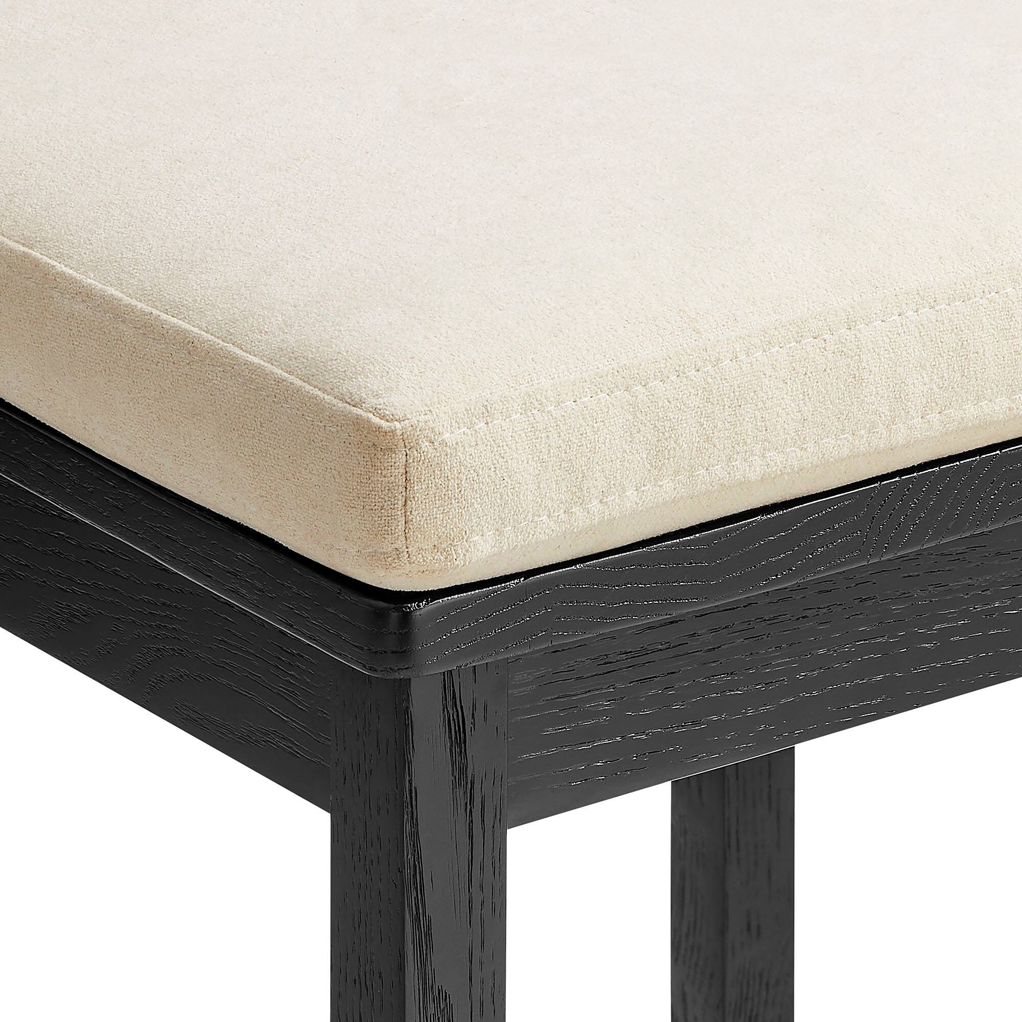 Alt View 5. Modway - Jax Oak Wood Dining Chair With Wavy Razor Back and Cushion by Modway - Black Linen.