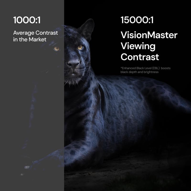 1000:1  
Average Contrast in the Market  

15000:1  
VisionMaster Viewing Contrast  
*Enhanced Black Level (EBL) boosts black depth and brightness
