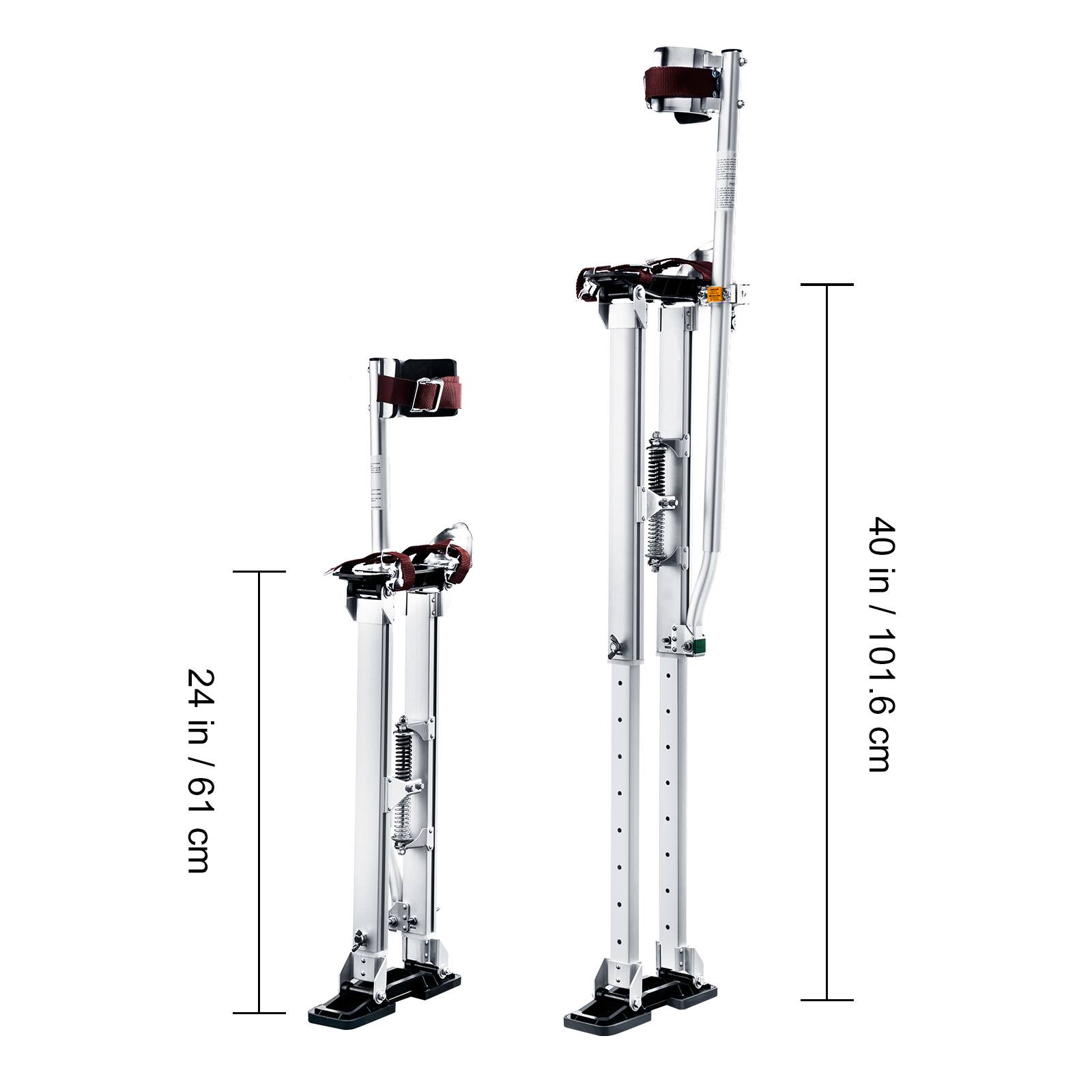 Alt View 4. VEVOR - Drywall Stilts, 24''-40'' Adjustable Aluminum Tool Stilts with Protective Knee Pads, Durable and Non-slip Work Stilts - Silver.