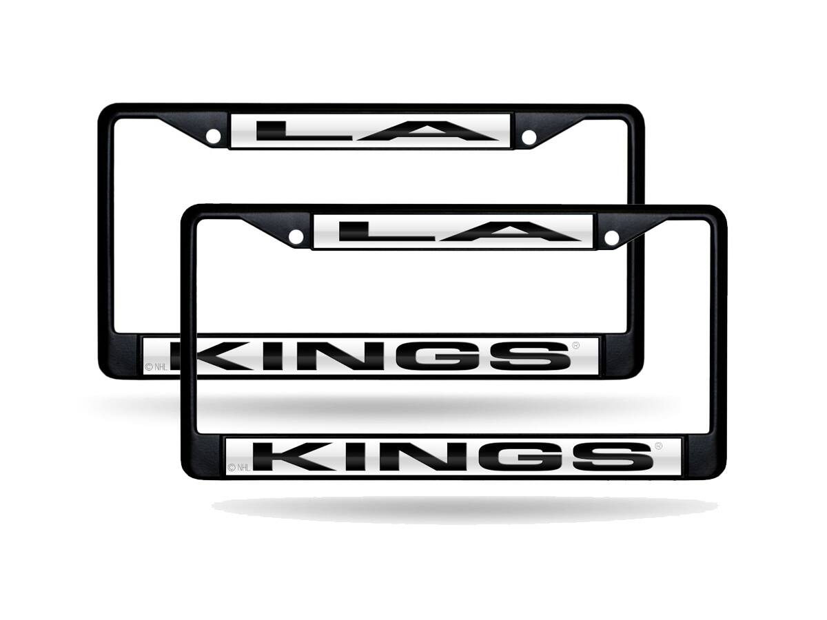 Los Angeles Kings NHL (Set of 2) Black Painted Metal Laser Cut License Plate Frames