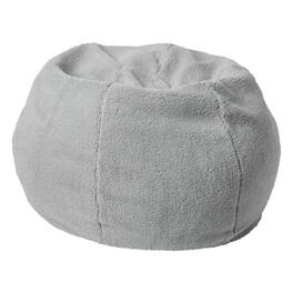 Flash Furniture - Dillon Small Faux Sherpa Refillable Bean Bag Chair for Kids and Teens - Gray
