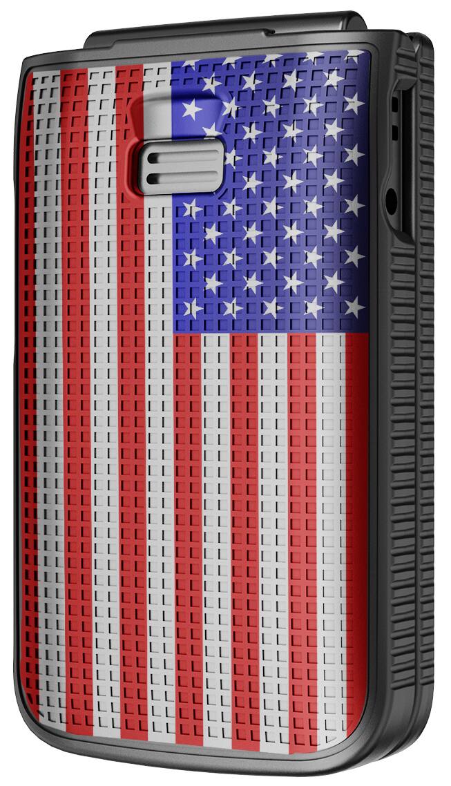 Alt View 8. Nakedcellphone - Case for TCL Flip 3 Phone - Hard Shell Cover - USA Flag.