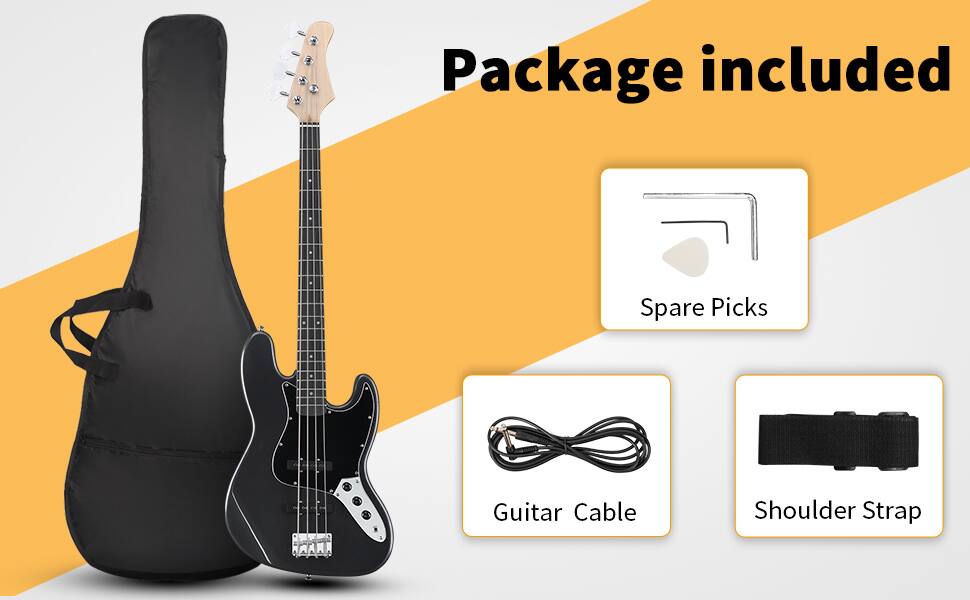 Package included

- Spare Picks
- Guitar Cable
- Shoulder Strap