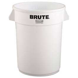 RubberMaid - Vented Round Brute Container, 32 gal, Plastic, White
