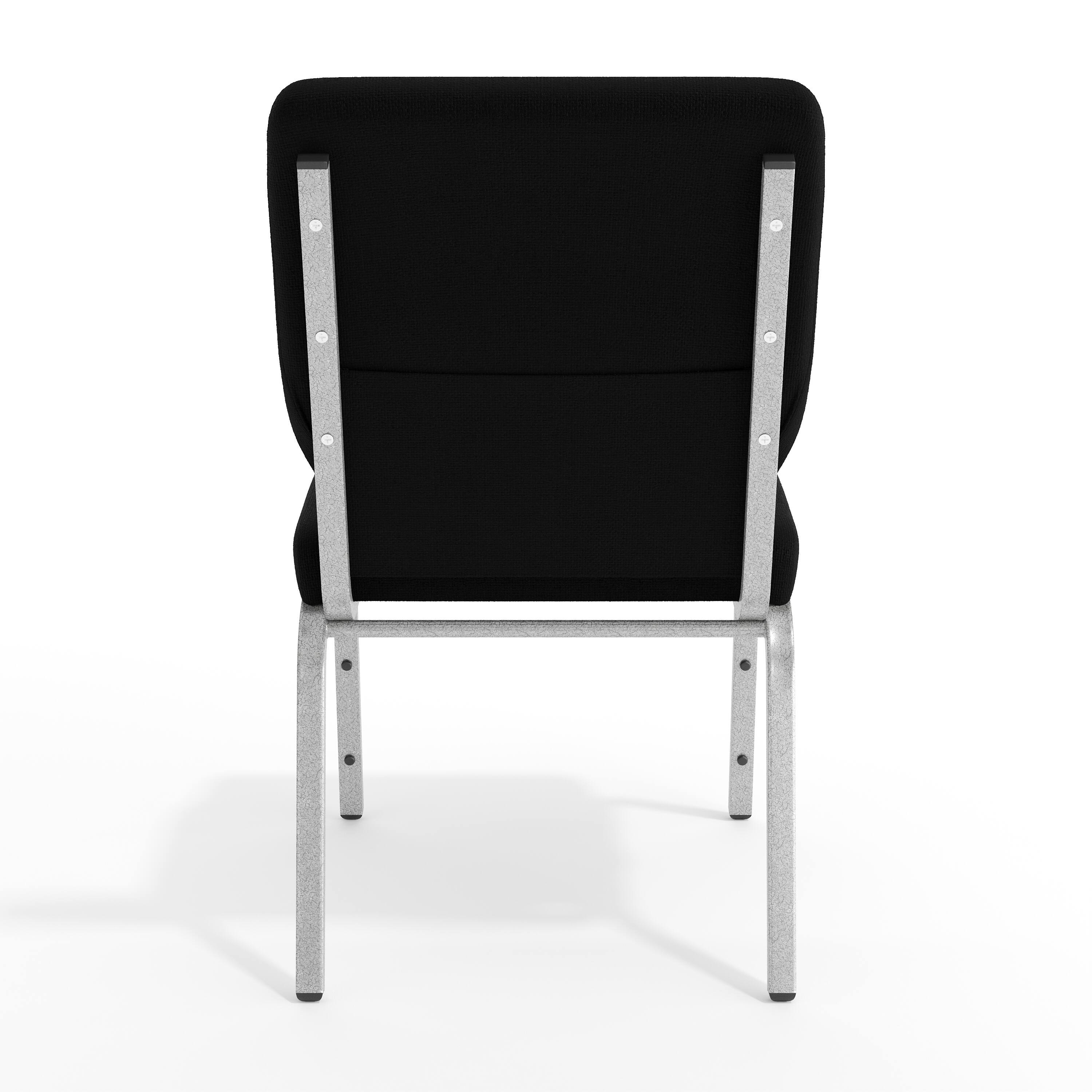 Alt View 7. Emma + Oliver - 18.5"W Stacking Church/Reception Guest Chair - Black Fabric/Silver Vein Frame.