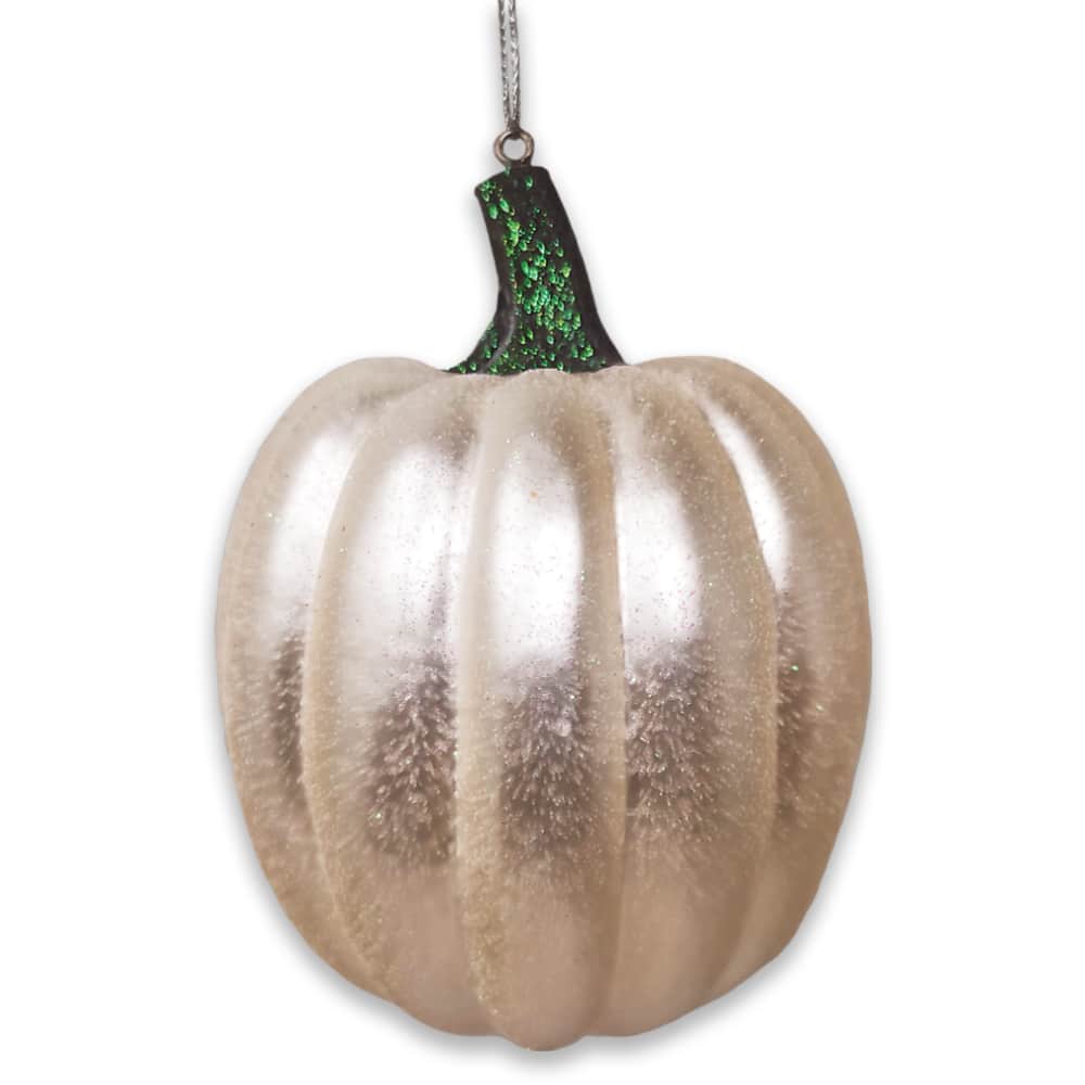 OrnamentallyYou - White Pumpkin Glass Christmas Ornament - Multi-colored