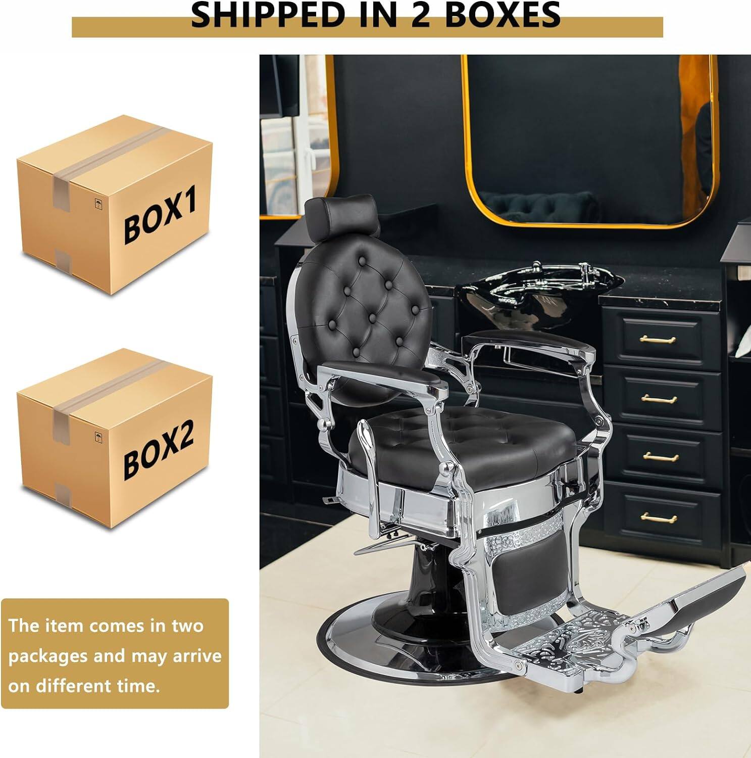 SHIPPED IN 2 BOXES

BOX1 BOX2

The item comes in two packages and may arrive on different time.