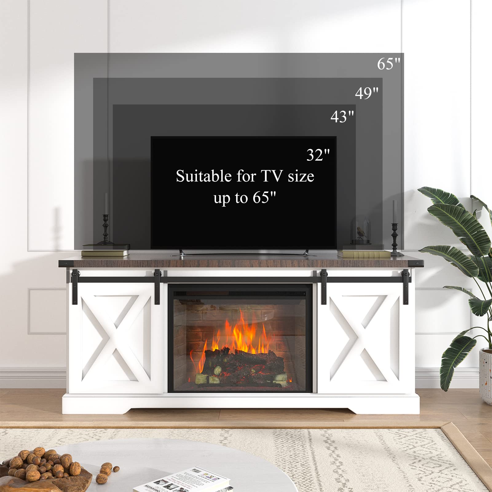 65" 49" 43" 32" Suitable for TV size up to 65"