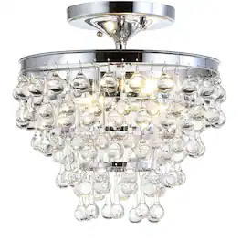 Jonathan Y - Toronto 13" Metal/Crystal LED Flush Mount - Chrome