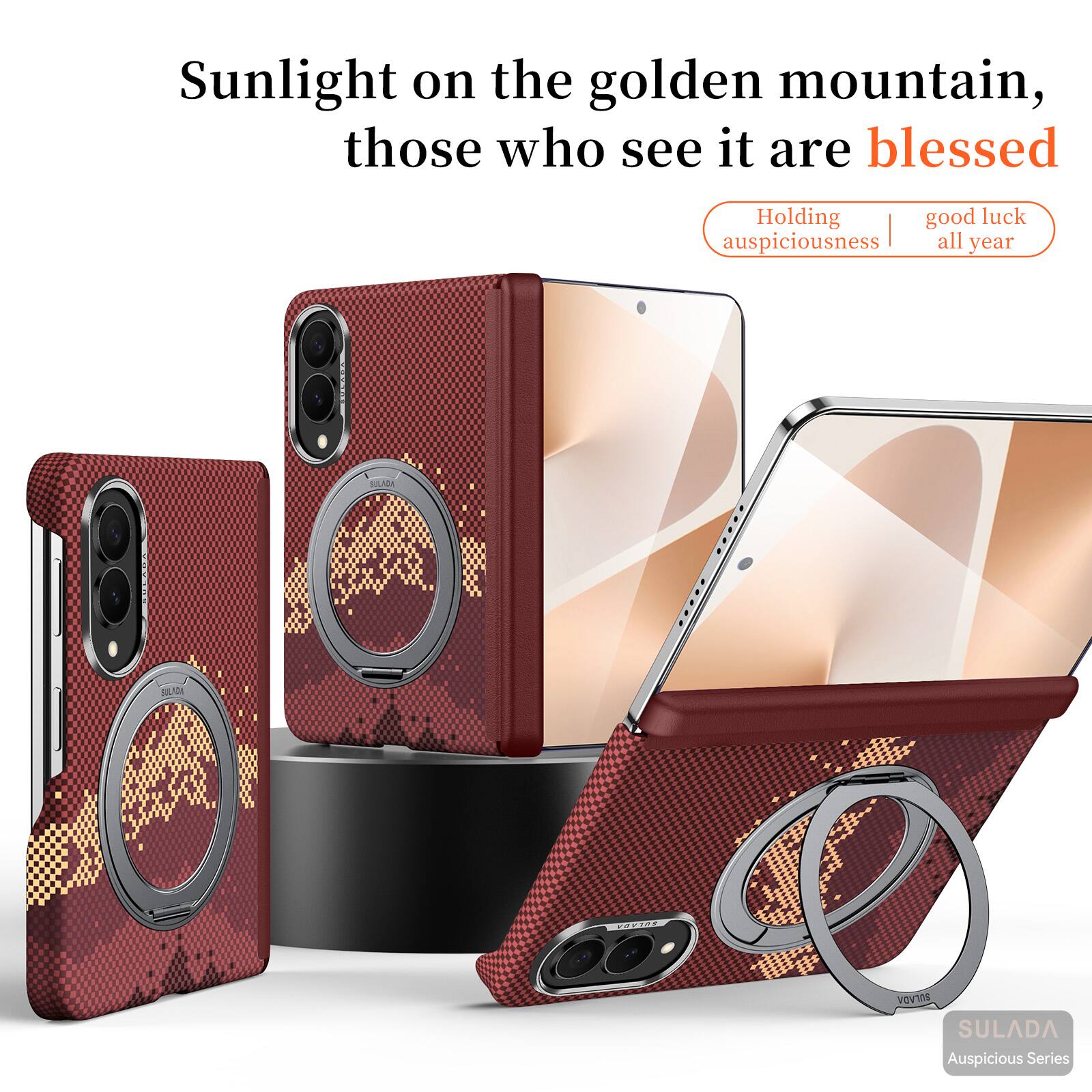 Sunlight on the golden mountain, those who see it are blessed  
Holding good luck auspiciousness all year  
SULADA  
SULADA  
VOVINS SULADA Auspicious Series