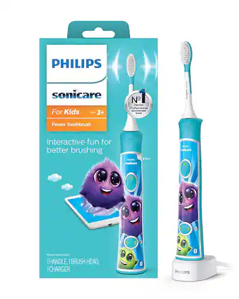 PHILIPS sonicare For Kids Ages 3+
1 Dental Professional recommended brand
PHILIPS sonicare Power Toothbrush
Interactive fun for better brushing
Phone not included
1 HANDLE, 1 BRUSH HEAD, 1 CHARGER