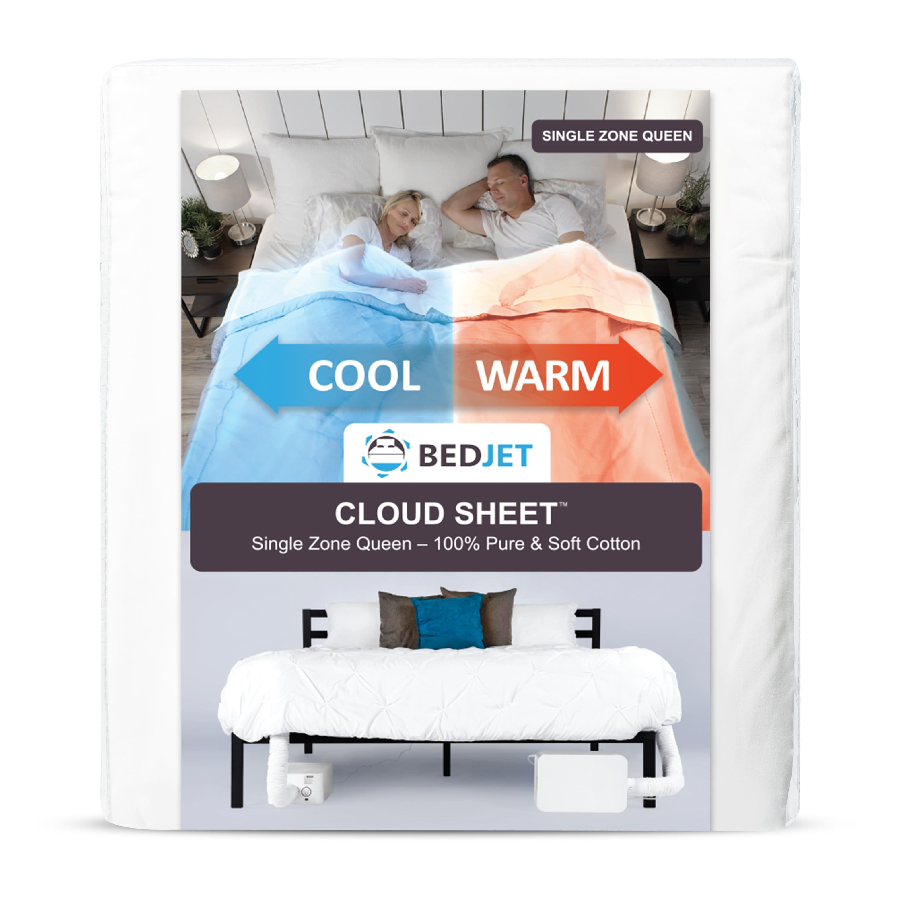 Single Zone Queen BedJet - Cloud Sheet: 100% Pure & Soft Cotton.