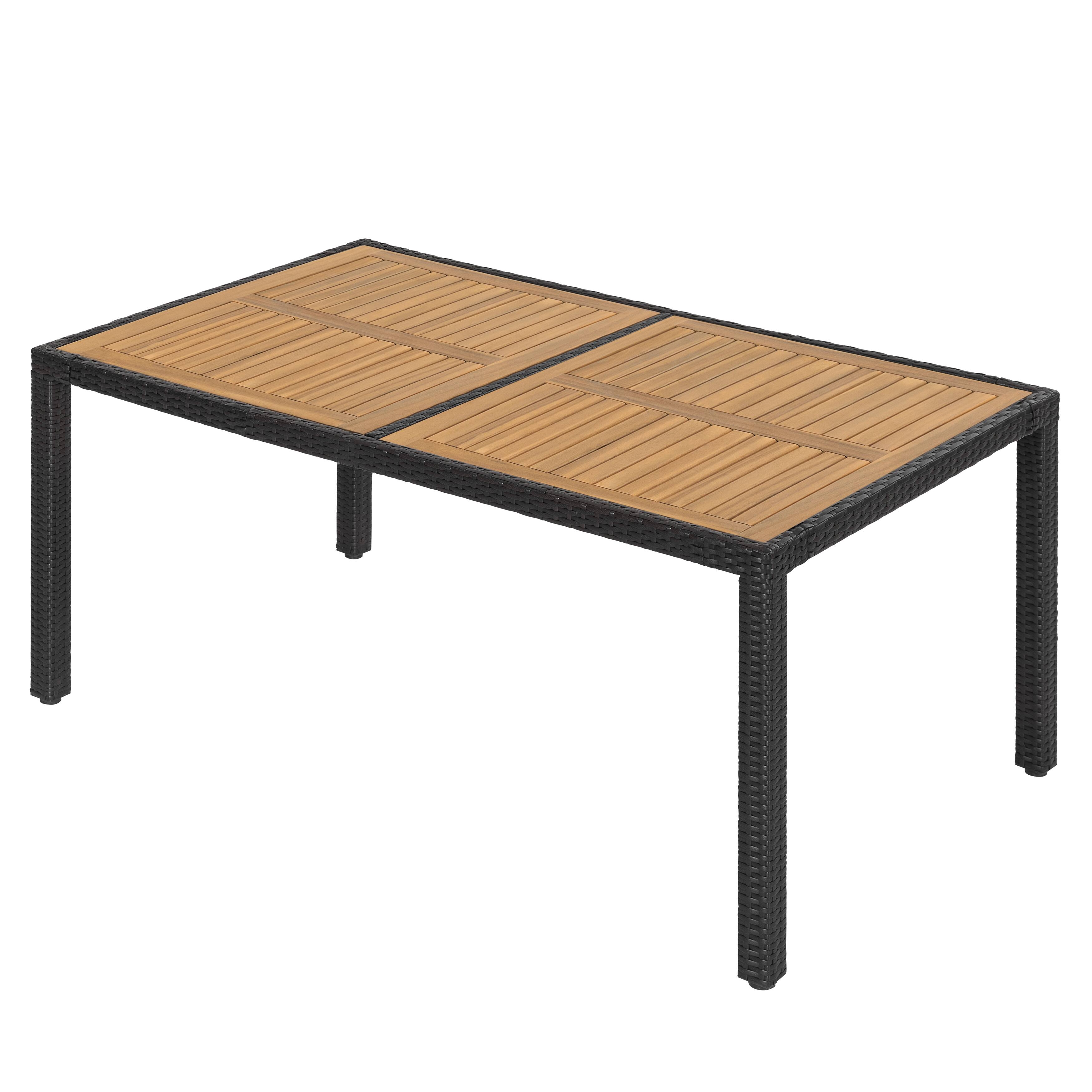 Alt View 10. Nuu Garden - 7-Piece Acacia Wood Wicker Patio Dining Set with Cushions - Black.