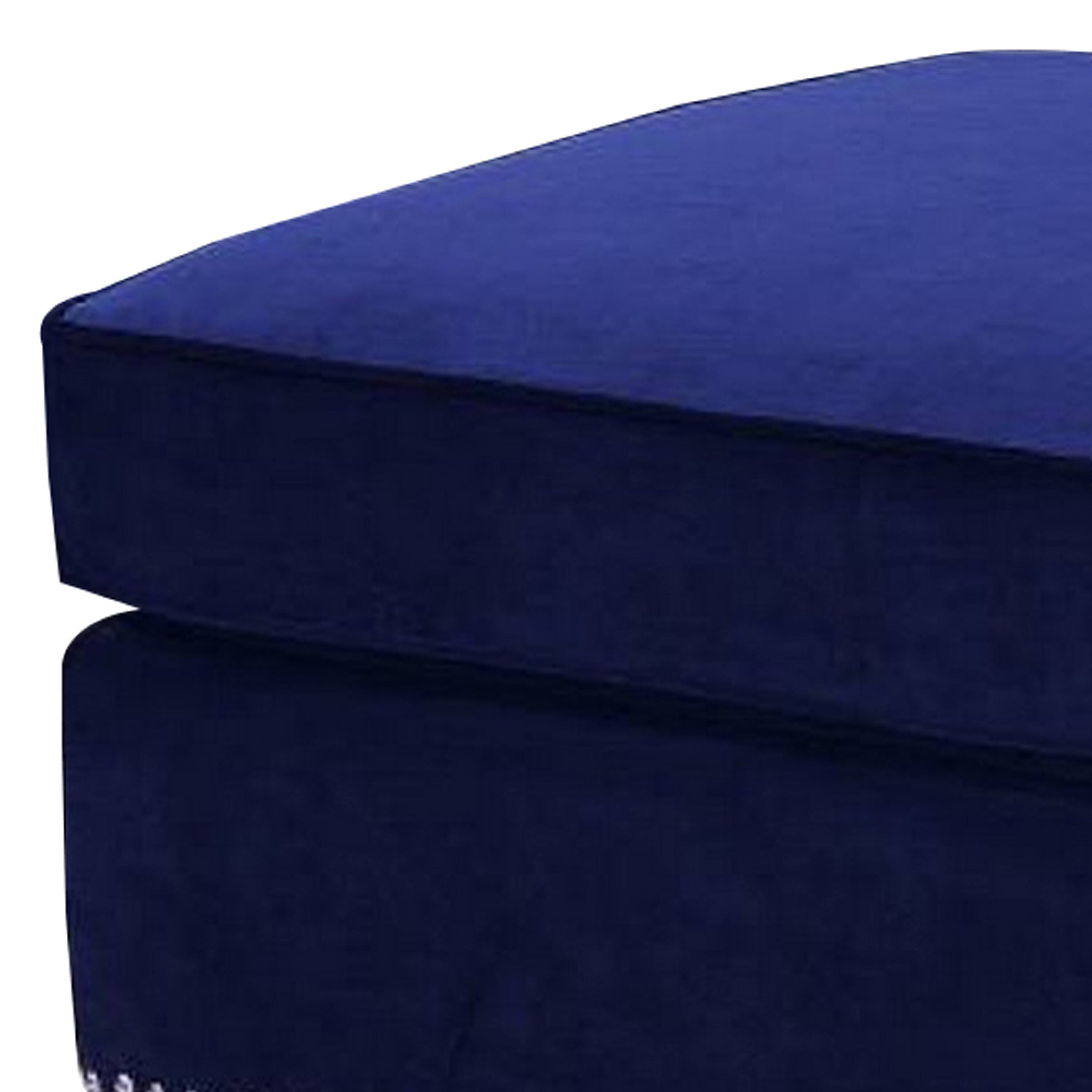Alt View 3. Manhattan Lane - 46 Inches Nailhead Trim Velvet Upholstered Ottoman - Blue.