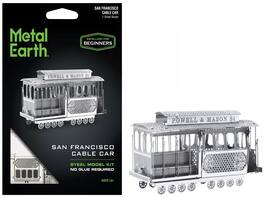 Model Kit San Francisco Cable Car "Powel & Mason St" (Easy Difficulty) Steel Model by Metal Earth - Silver